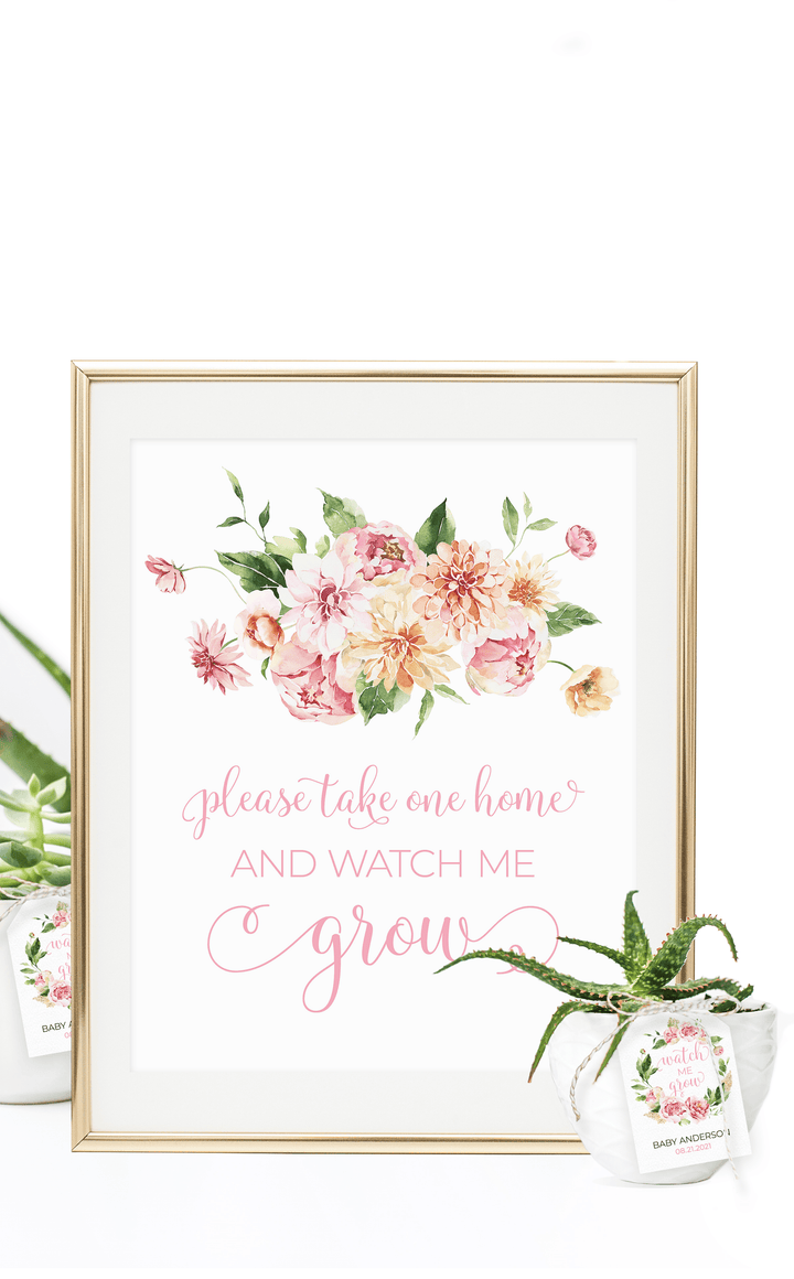 Watch me Grow Baby Shower Favour Tags - ARRA Creative