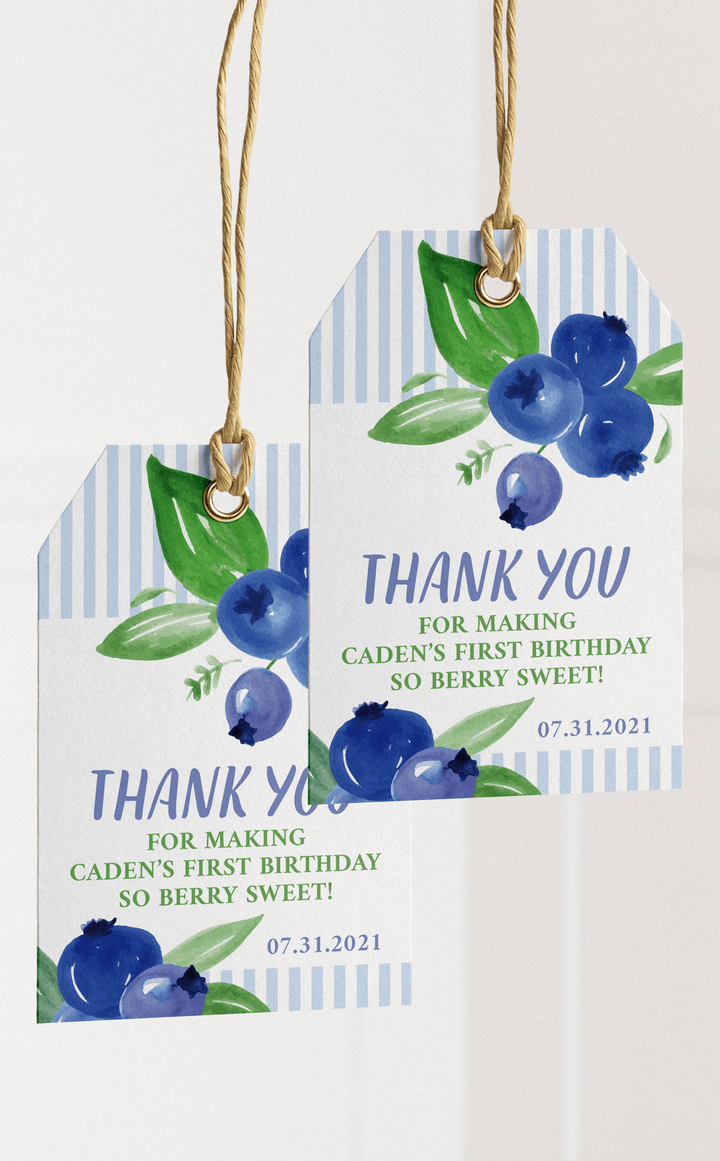 Blueberry Party Favour Tags - ARRA Creative
