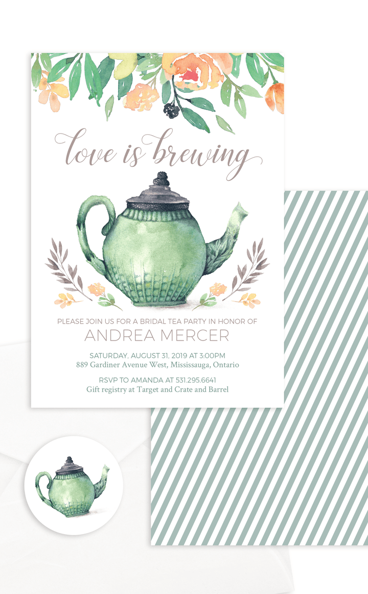 Tea Party Bridal Shower Invitation - ARRA Creative