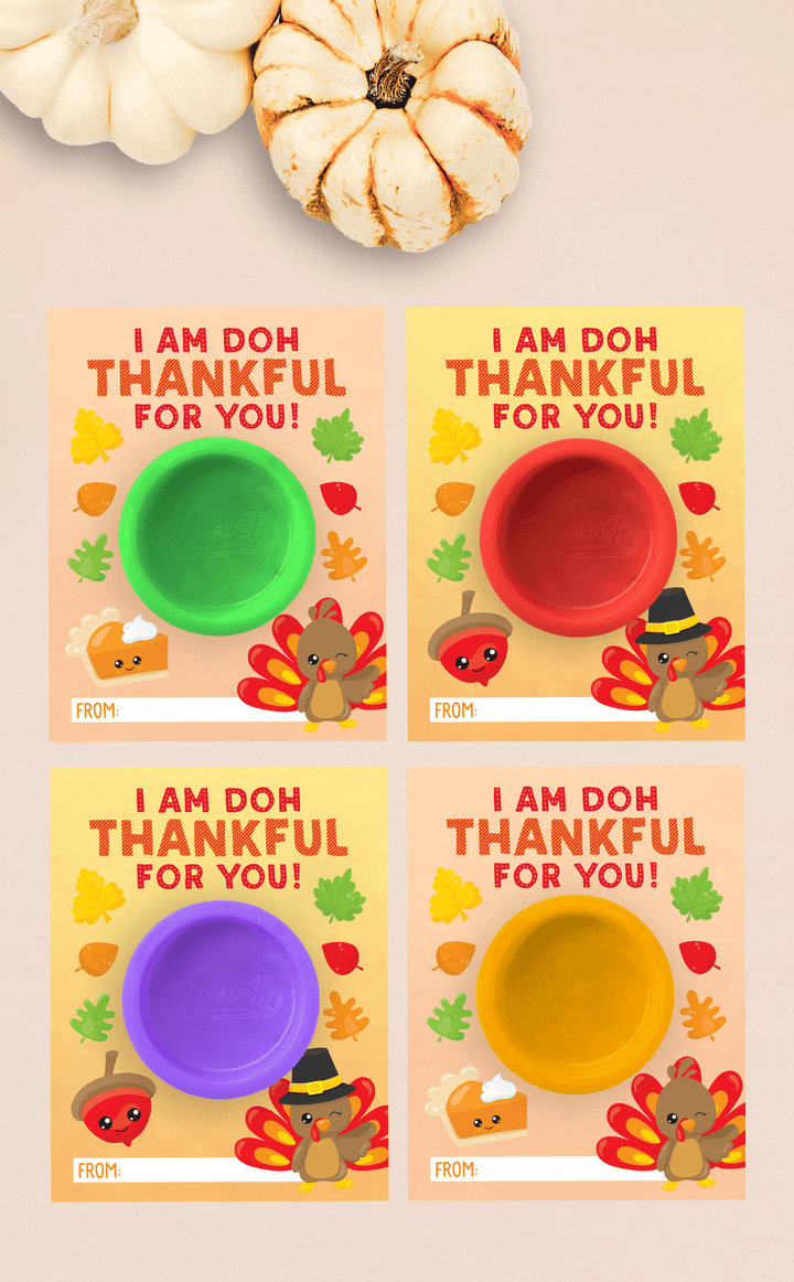 Thanksgiving Treat for Kids - Play Doh Treat Cards