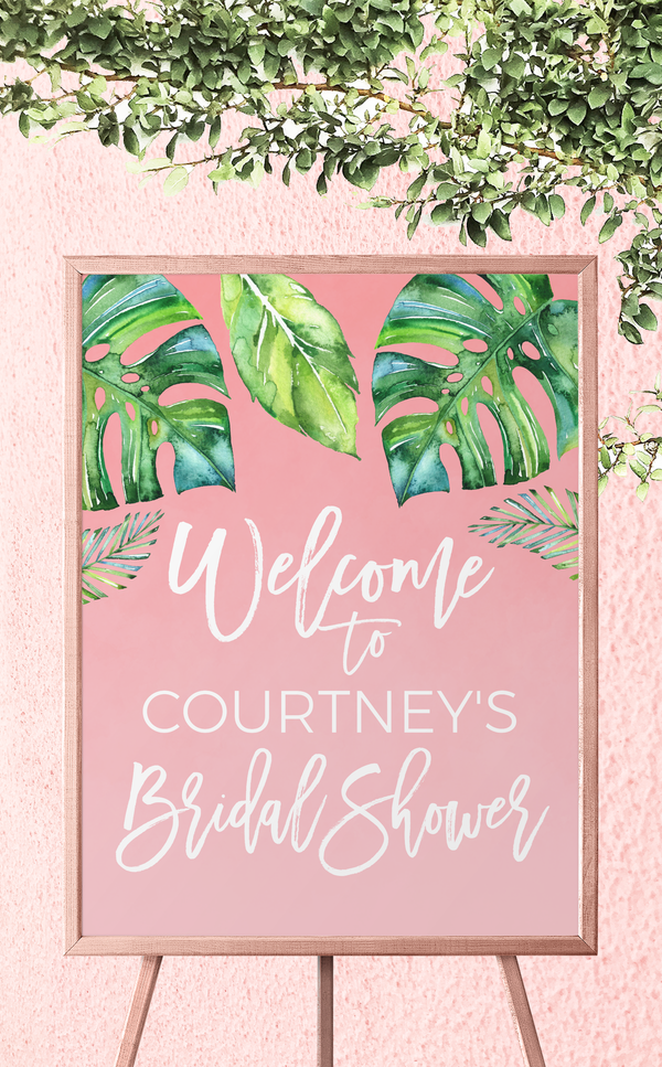 Tropical Bridal Shower Welcome Sign - ARRA Creative