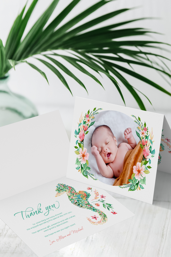 Tropical Baby Shower Thank You Card