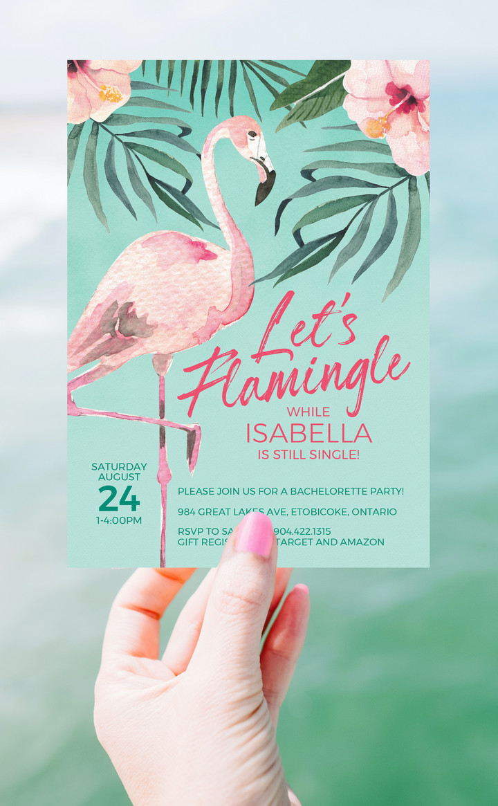Flamingle Bachelorette Party Invitation - Flamingo Party