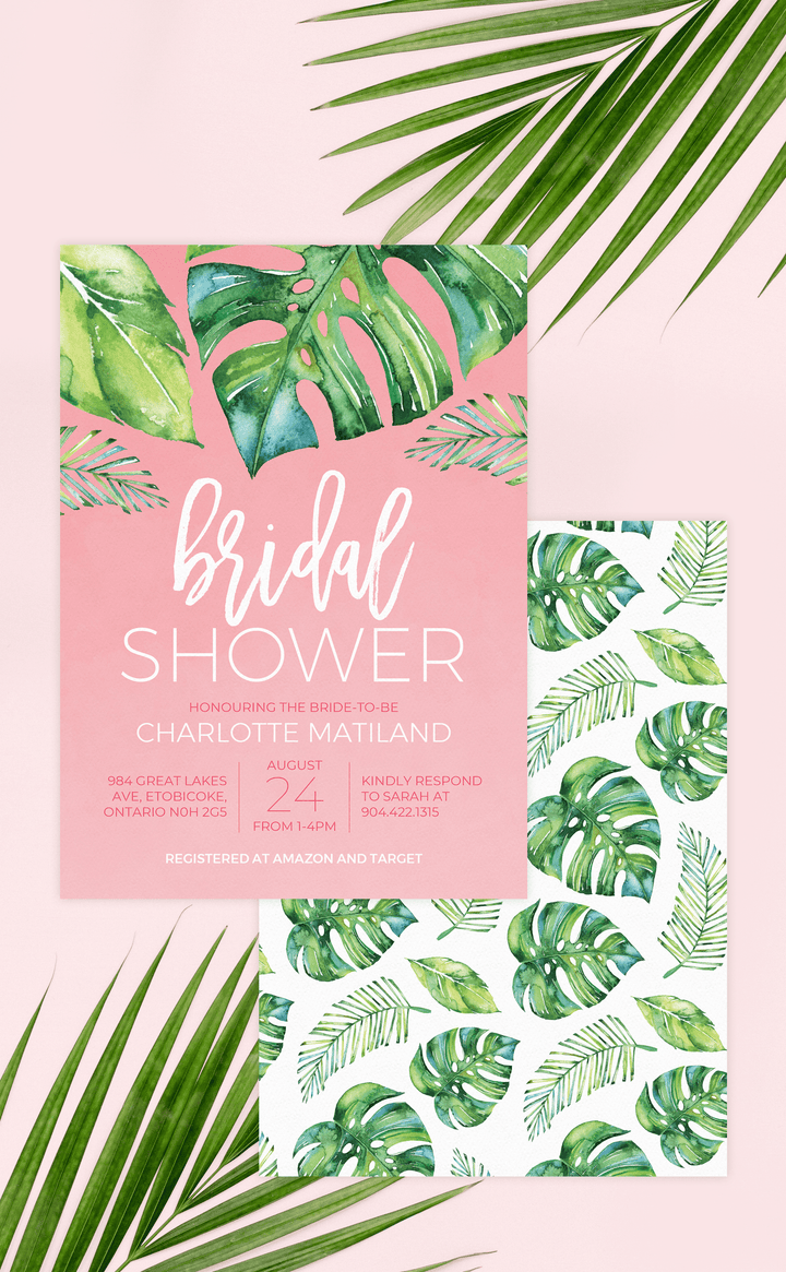 Tropical Paradise Bridal Shower Invitation - ARRA Creative