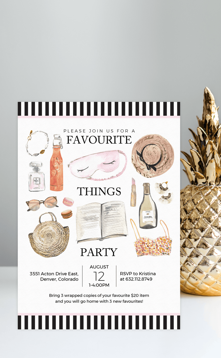 Favourite Things Party Invitation - ARRA Creative