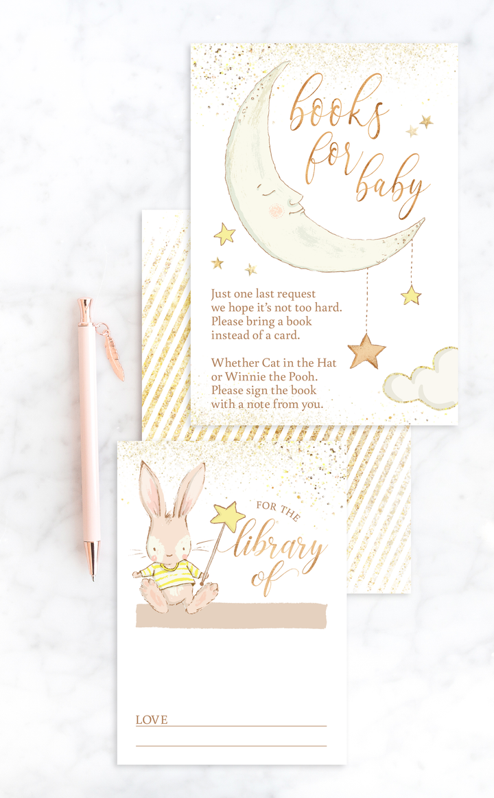 Twinkle Twinkle Little Star Books for Baby Invitation Insert Cards - ARRA Creative
