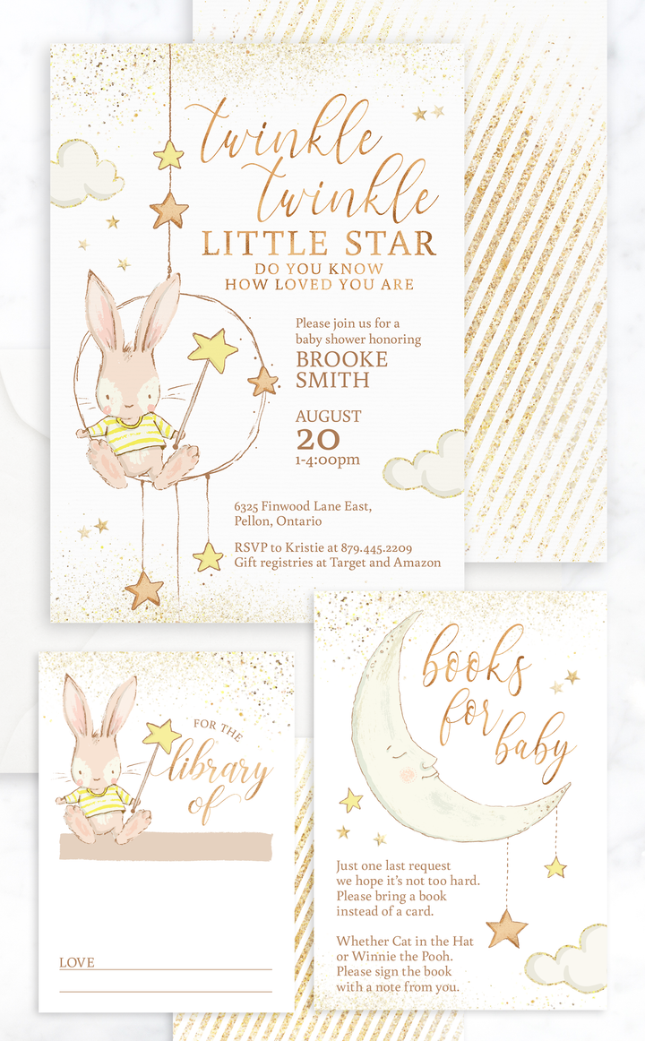Twinkle Twinkle Little Star Baby Shower Invitation - ARRA Creative