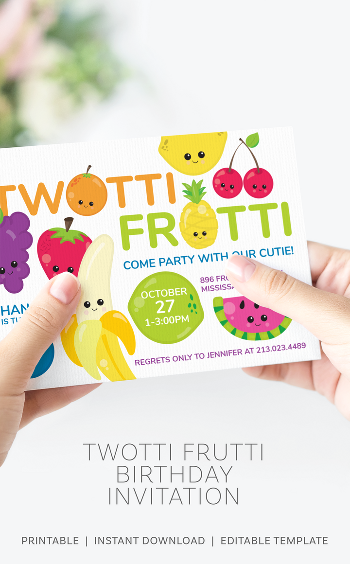 Twotti Frutti Birthday Invitation - ARRA Creative