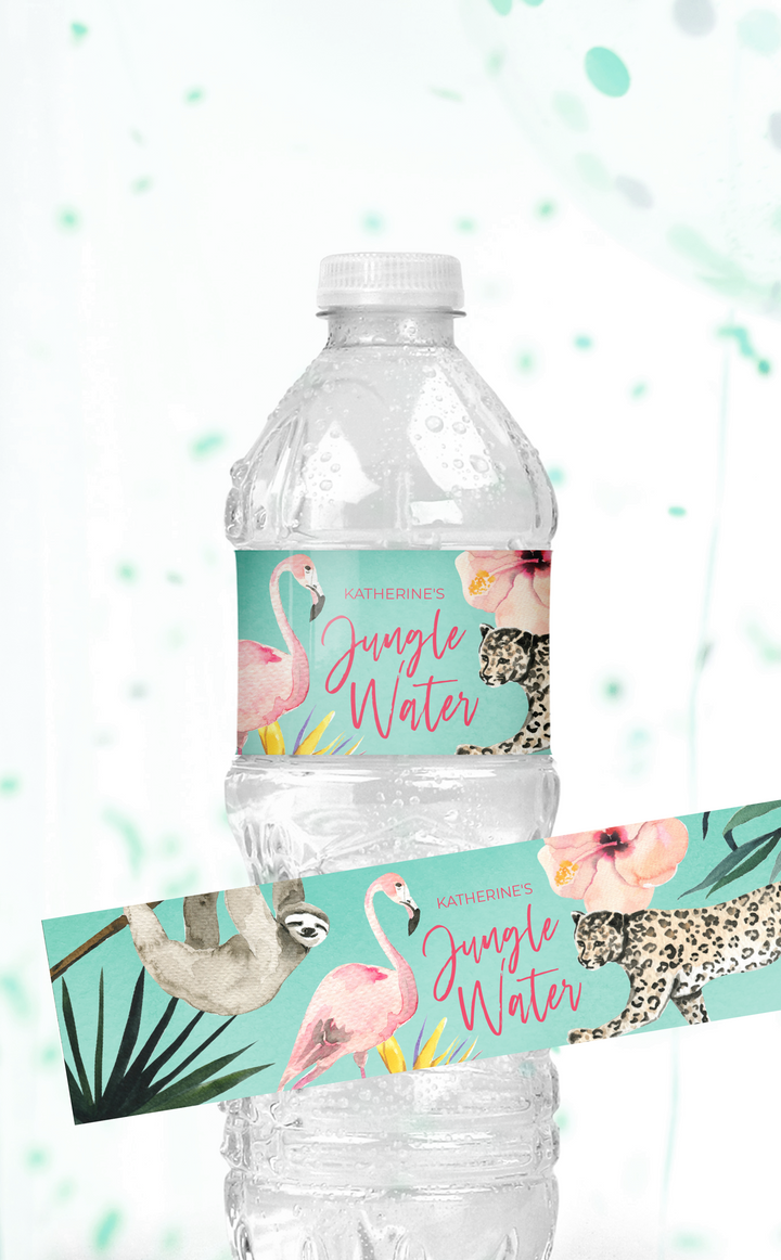 Jungle Water Bottle Labels - ARRA Creative