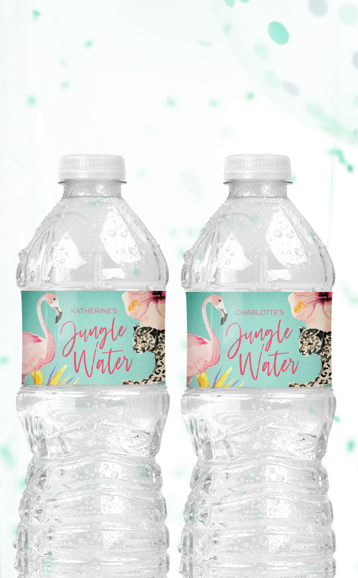 Jungle Water Bottle Labels - ARRA Creative