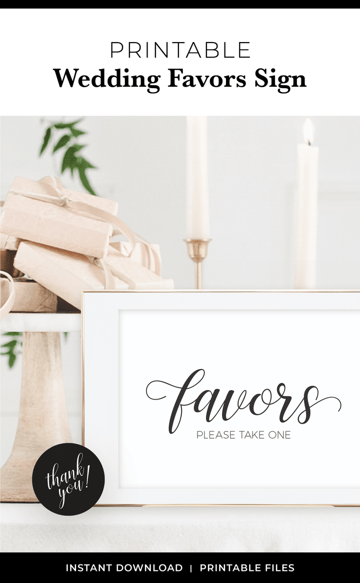 Wedding Favors Sign and Thank You Tags - ARRA Creative