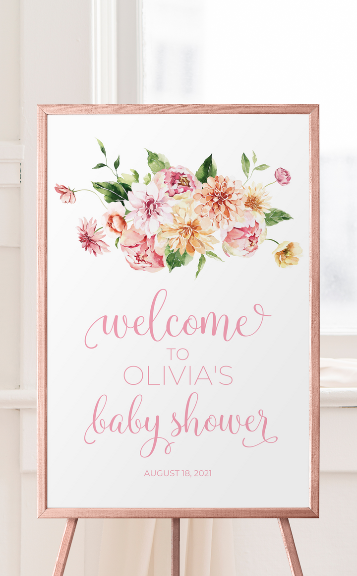 Baby in Bloom Welcome Sign - ARRA Creative