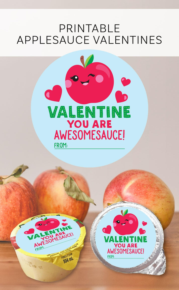 Awesomesauce Printable Valentine Cards for Kids for applesauce