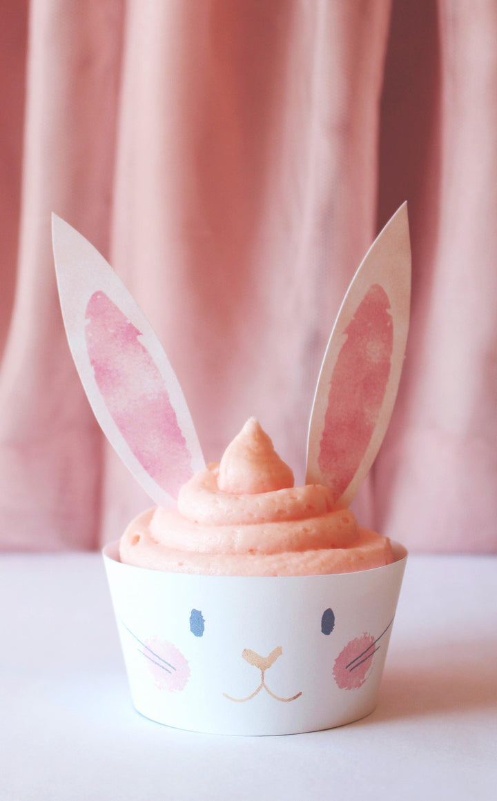 Printable Bunny Cupcake Toppers and Wrappers - ARRA Creative