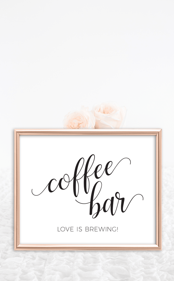Black and white Wedding coffee bar sign