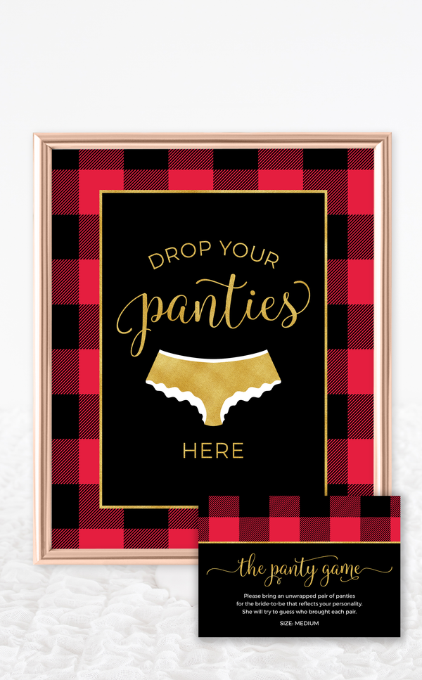 Flannel Fling Panty Game Cards and Sign - ARRA Creative