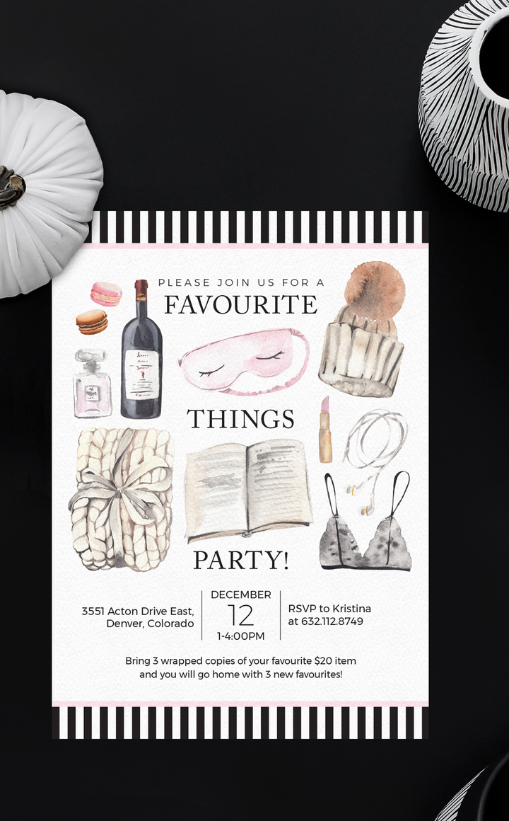Favourite Things Party Invitation | Printable File