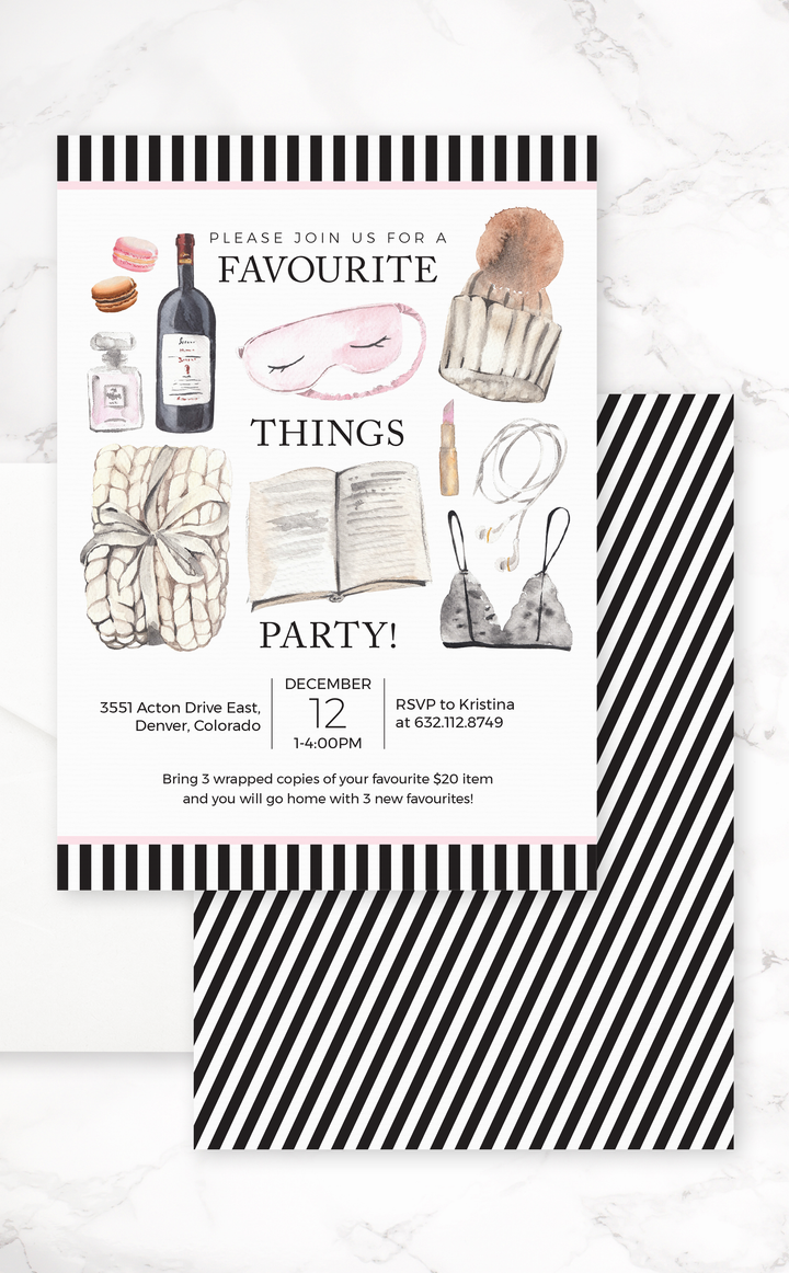 Favourite Things Party Invitation | Printable File