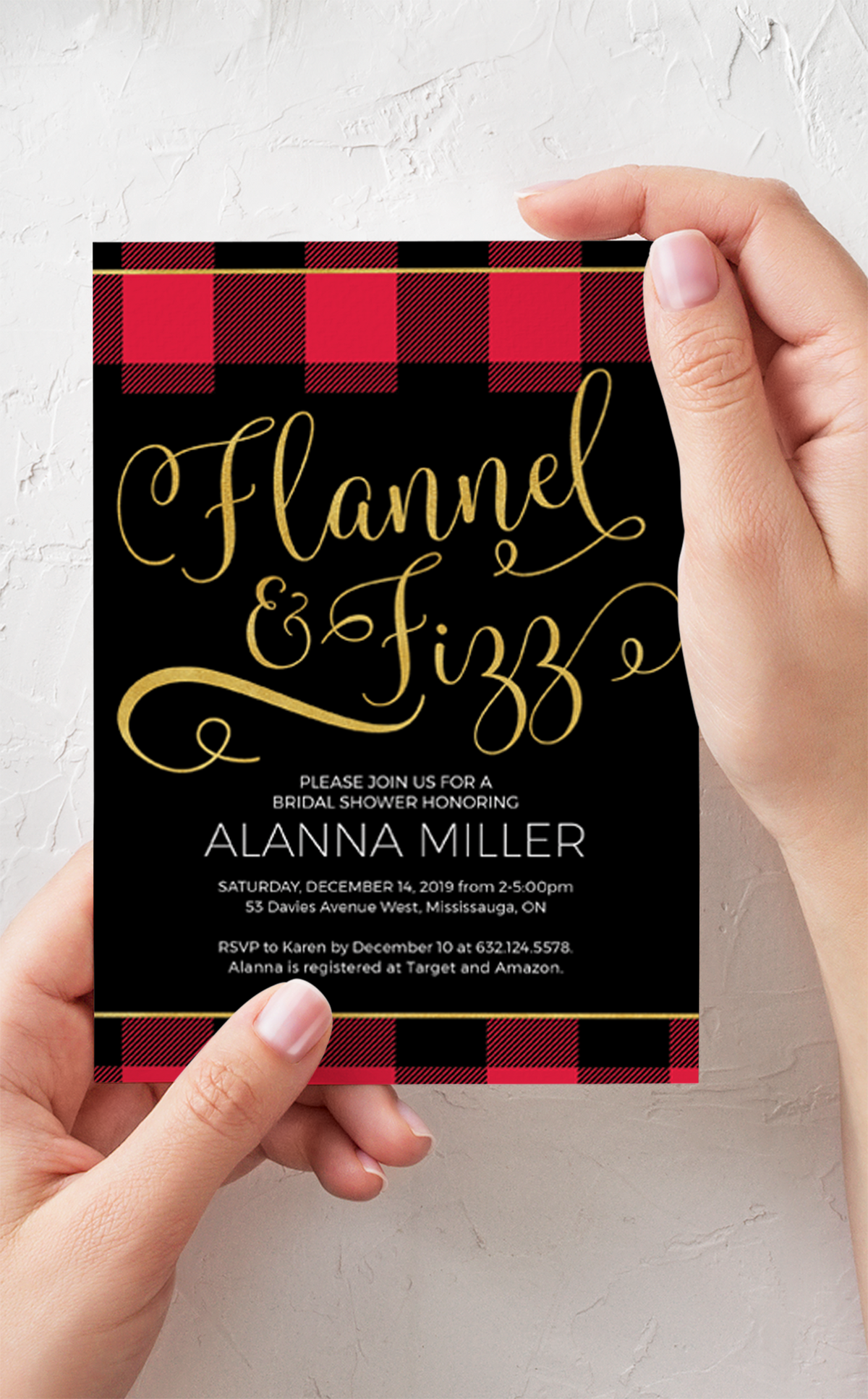 Flannel and Fizz Bridal Shower Invitation – ARRA Creative