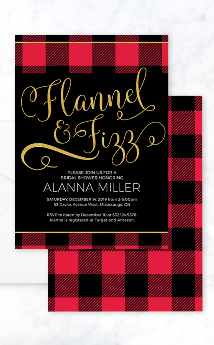 Flannel and Fizz Bridal Shower Invitation - ARRA Creative