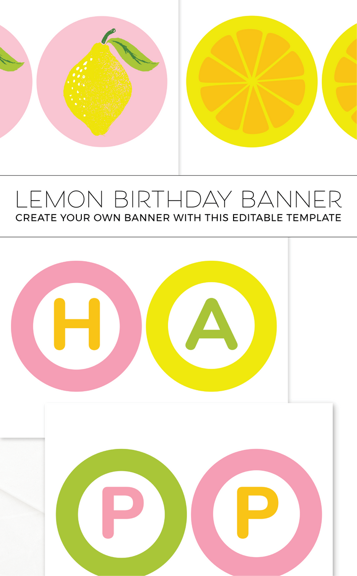 Lemon Birthday Banner - ARRA Creative