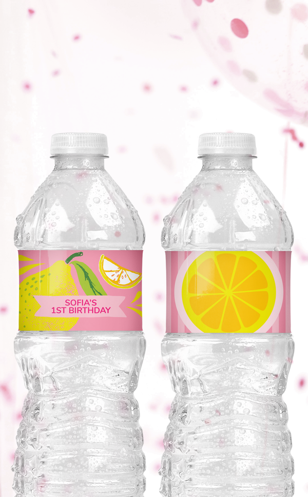 Lemon Water Bottle Labels - ARRA Creative