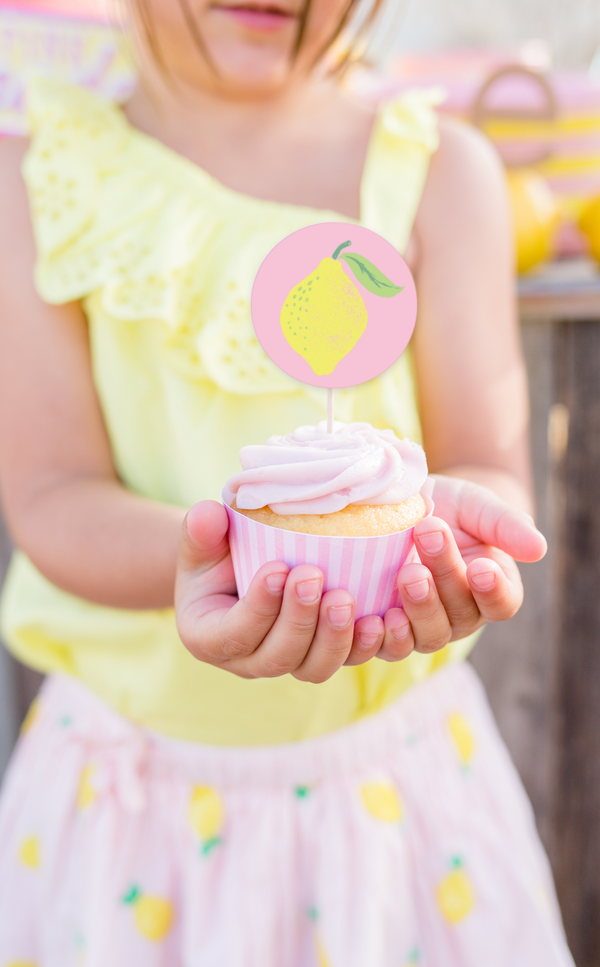Pink Lemonade Cupcake Toppers and Wrappers - ARRA Creative
