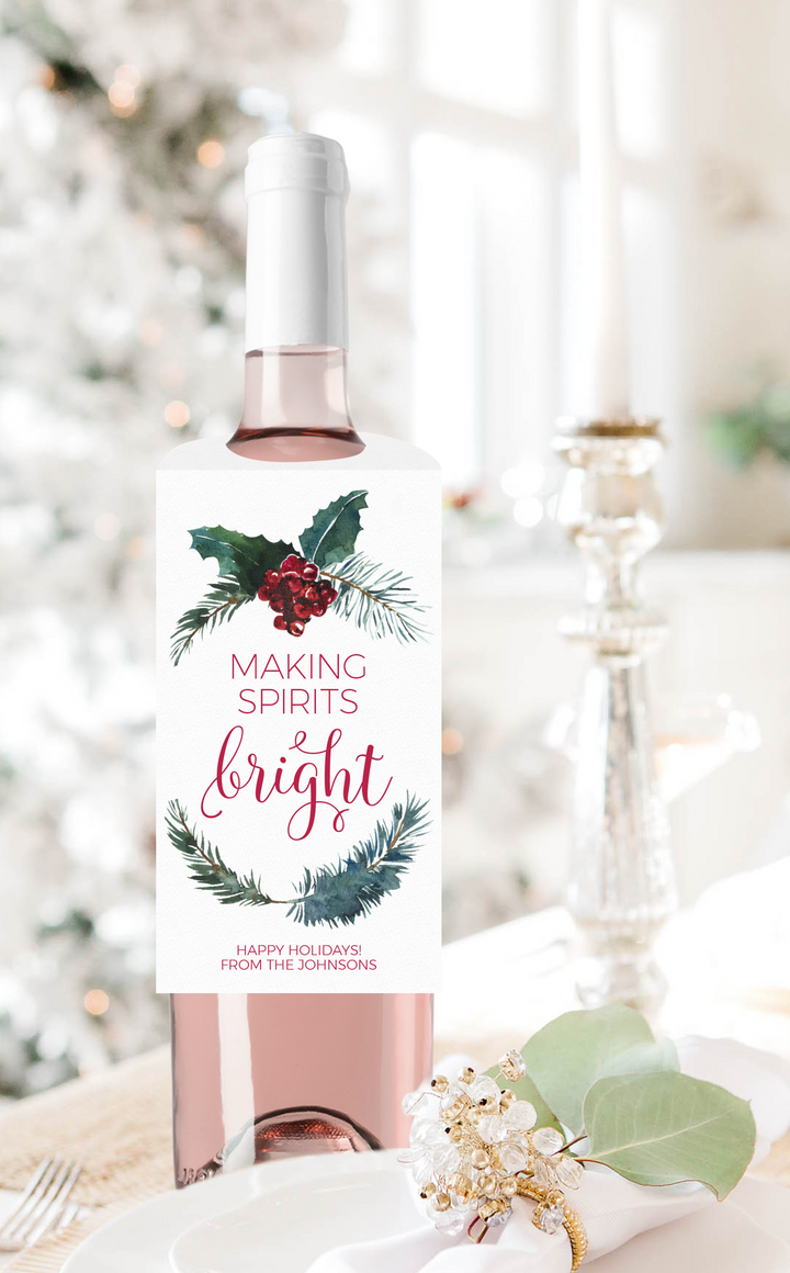 Printable Christmas Wine Bottle Gift Tags | Making Spirits Bright