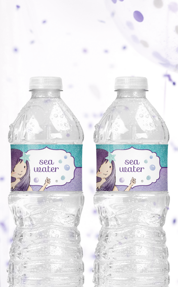 Printable Mermaid Water Bottle Labels - ARRA Creative