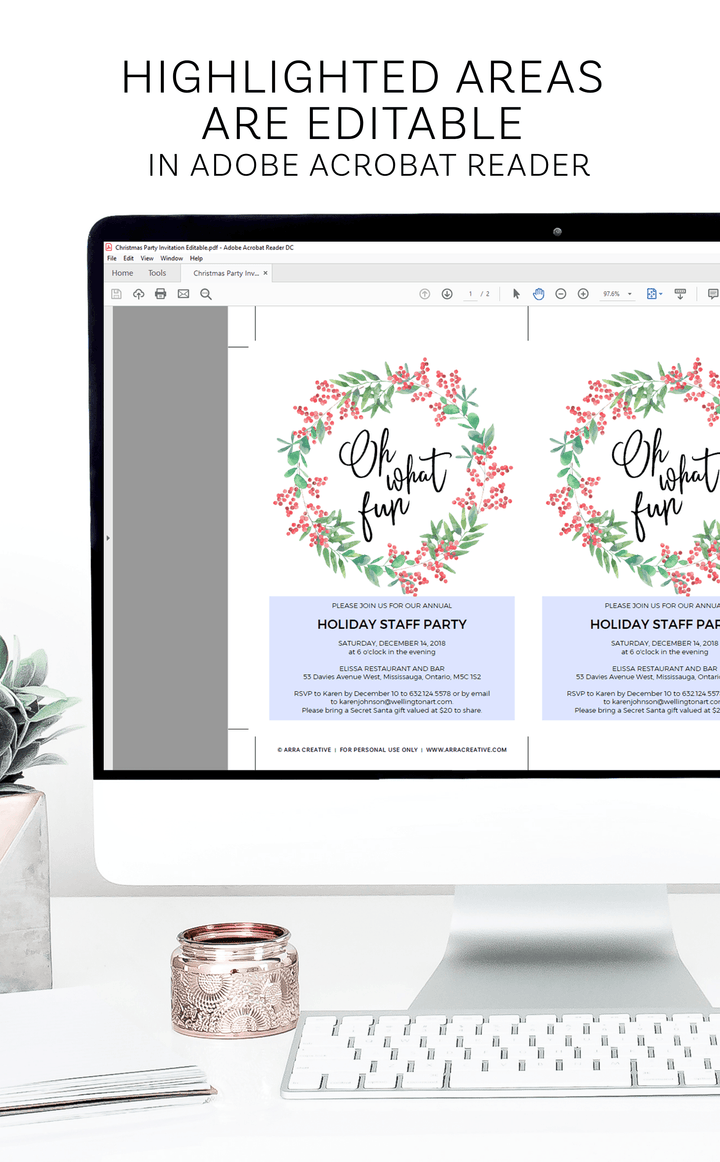 Oh What Fun Christmas Party Invitation - ARRA Creative