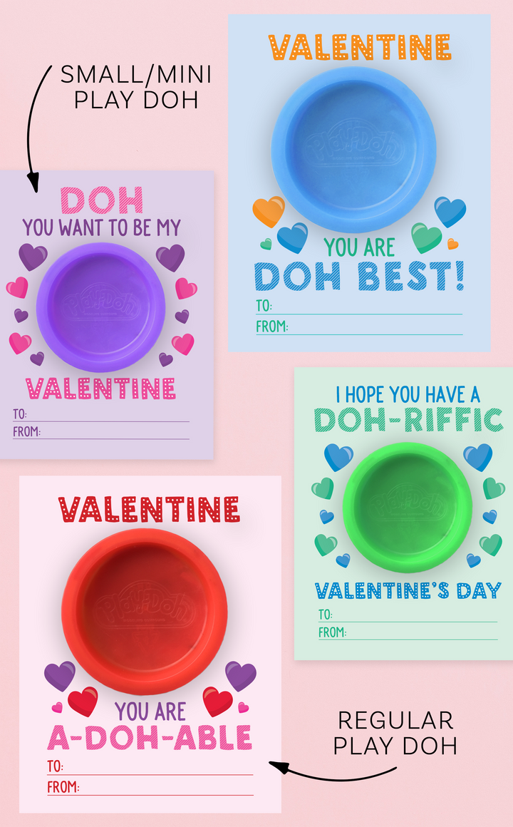 Printable Play Doh Classroom Valentine Cards for Kids – ARRA Creative