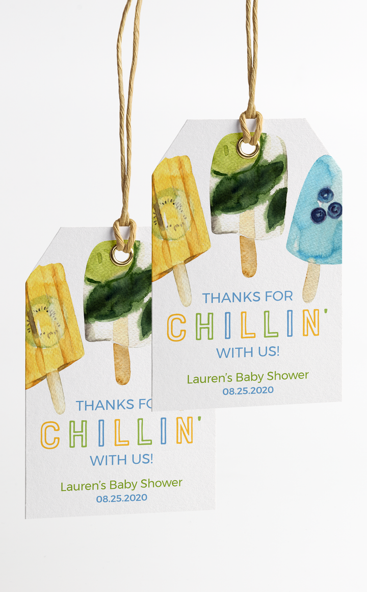 Thanks for Chillin' With Us popsicle thank you tags