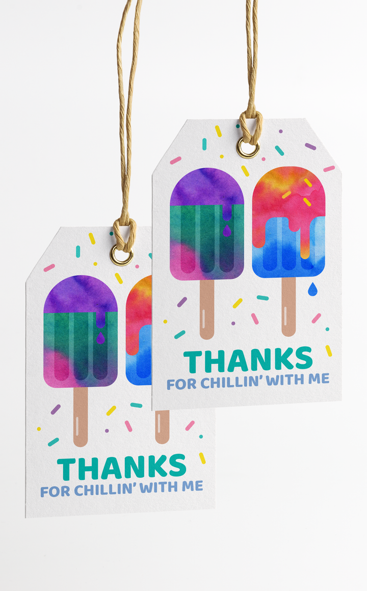 Popsicle Pool Party Thank You Tags - ARRA Creative