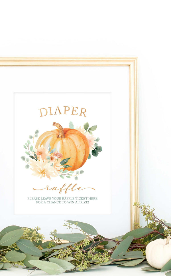 Pumpkin Baby Shower Diaper Raffle - ARRA Creative