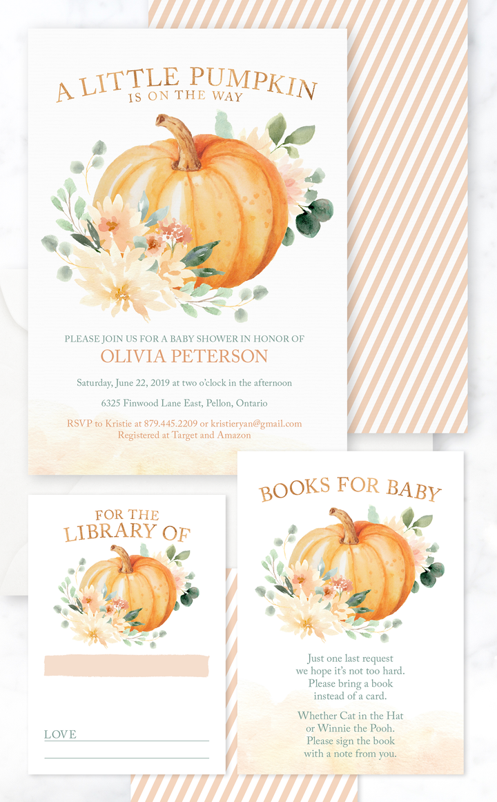 Little Pumpkin Baby Shower Invitation - ARRA Creative