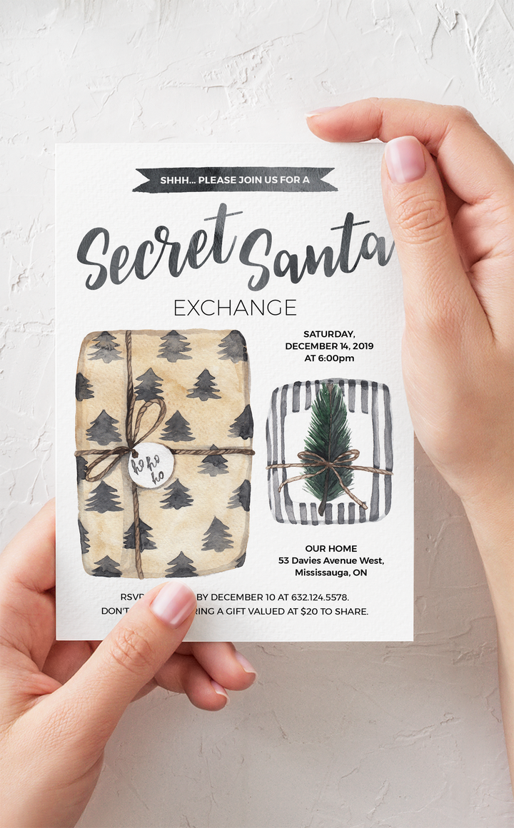 Secret Santa Gift Exchange Invitation - ARRA Creative