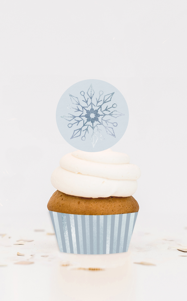 Snowflake Cupcake Toppers - ARRA Creative