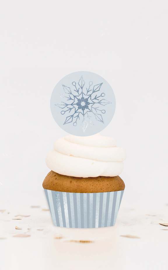 Printable Snowflake Cupcake Toppers | Winter Party Decorations – ARRA ...