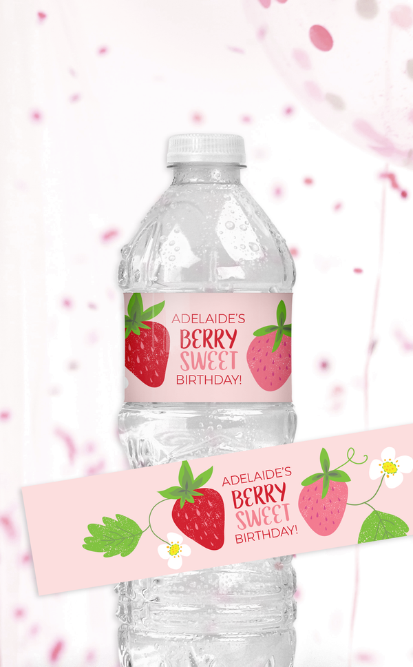 Printable Strawberry Water Bottle Labels - ARRA Creative
