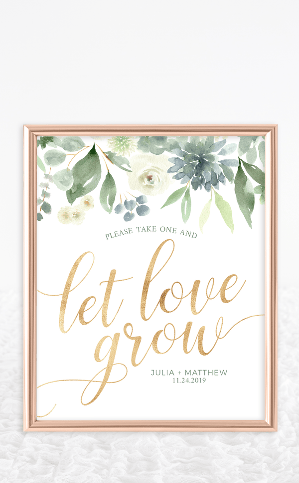 succulent wedding favor sign Succulent Wedding Favour Tags and Sign – ARRA Creative