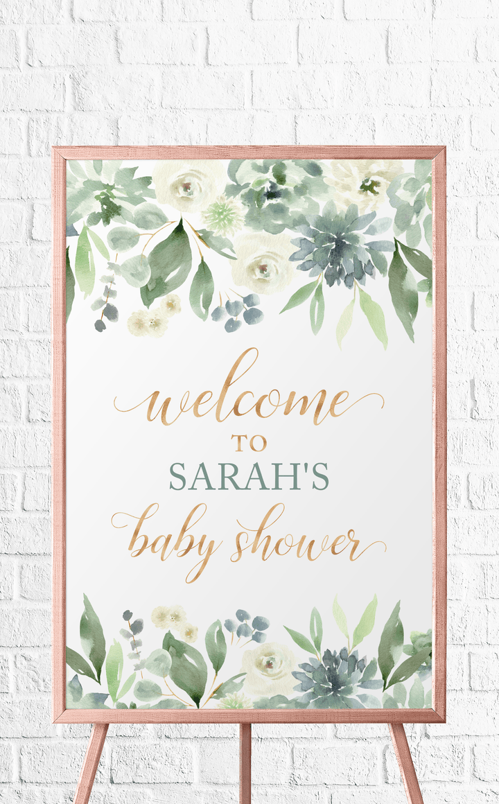 Succulent Baby Shower Welcome Sign - ARRA Creative
