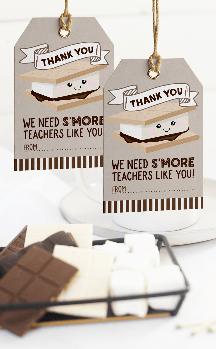 Teacher Appreciation Gift for End of Year S'more Gift Tags
