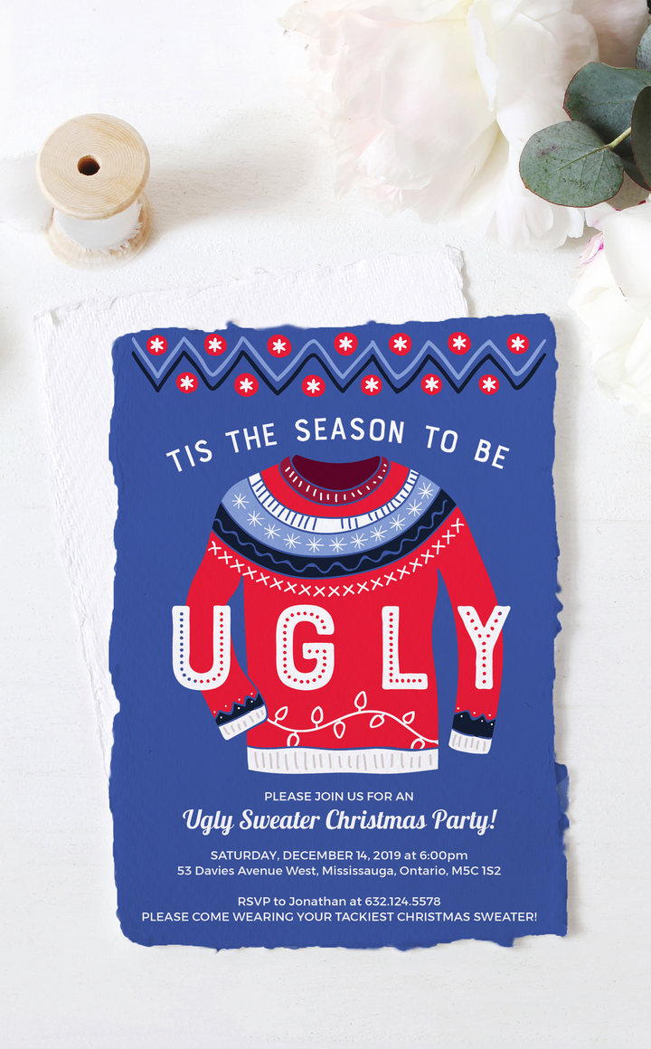Ugly Sweater Christmas Party Invitation | Printable File